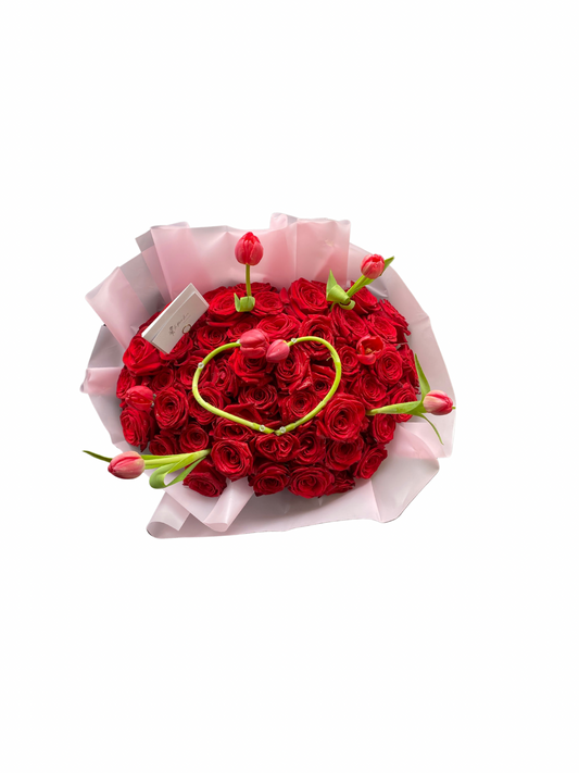 Rose Bouquet + Tulips Add on