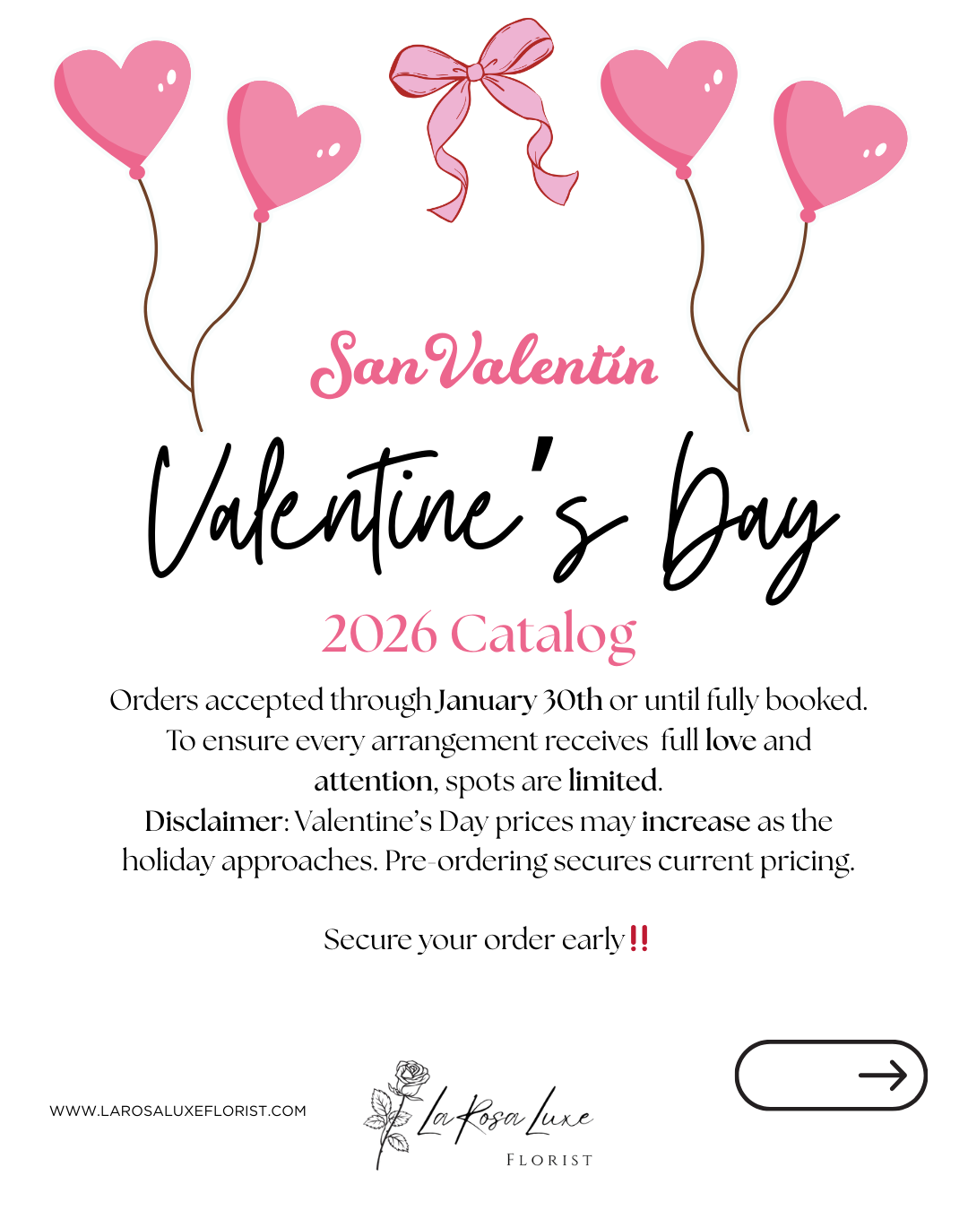 🌹 La Rosa Luxe – FLORIST
Valentine’s Day Edition 🎀