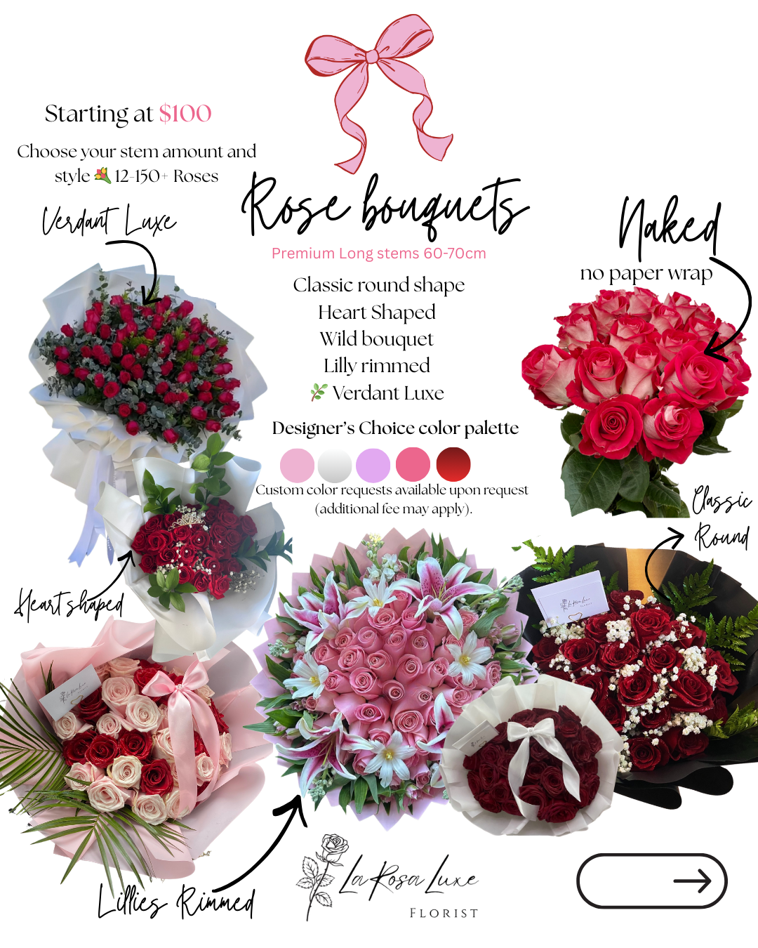 🌹 La Rosa Luxe – FLORIST
Valentine’s Day Edition 🎀