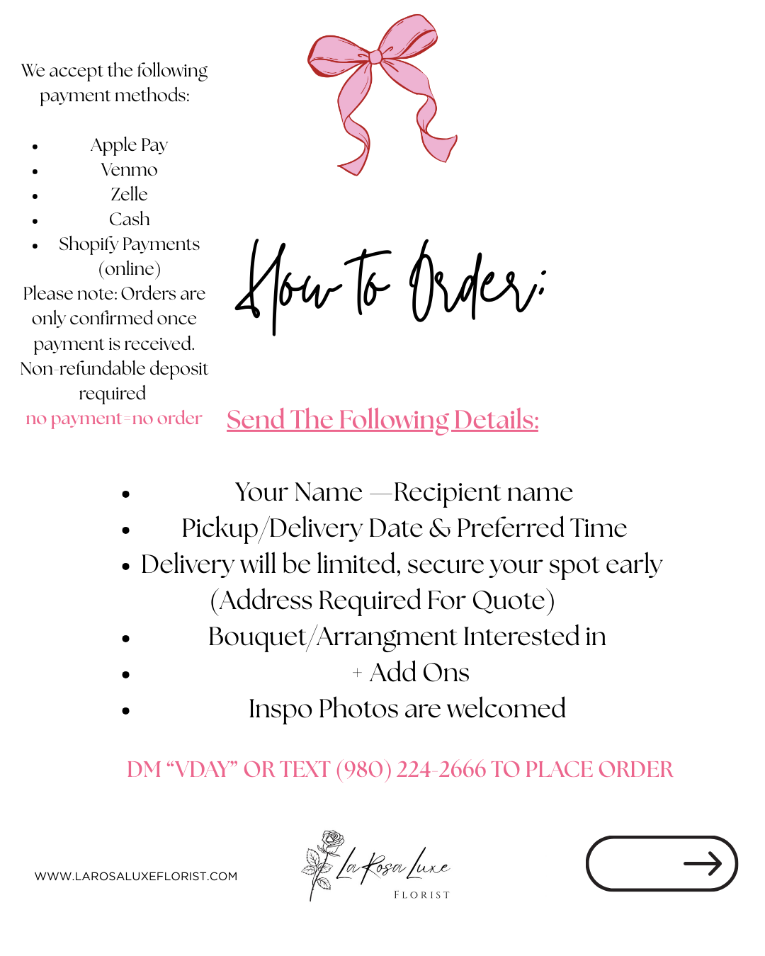 🌹 La Rosa Luxe – FLORIST
Valentine’s Day Edition 🎀