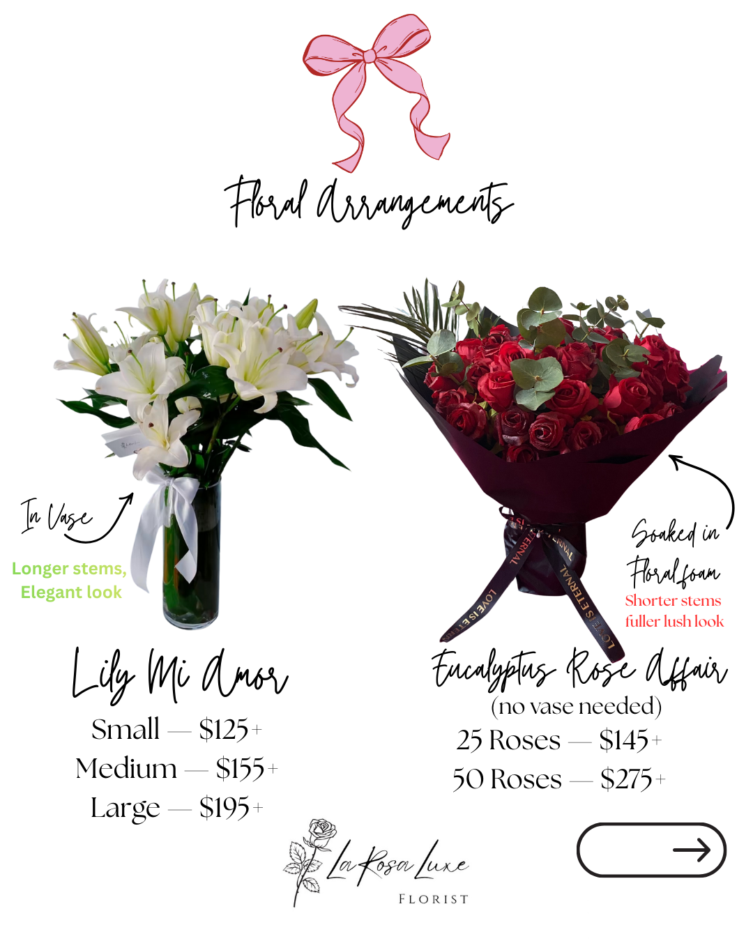 🌹 La Rosa Luxe – FLORIST
Valentine’s Day Edition 🎀